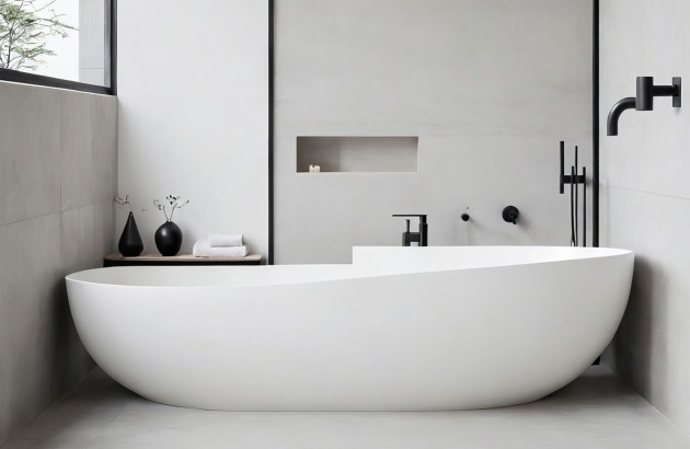 Baignoire style bauhaus