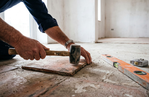 Dépose et préparation d’un ancien carrelage avant rénovation