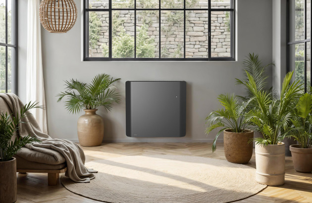 Radiateur noir placé idéalement dans un salon de maison