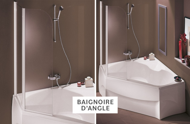 Pare baignoire pour baignoire d'angle