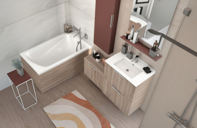 Petite salle de bains bien organisée