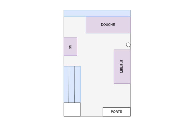 Plan 2d de la salle de bain urbaine