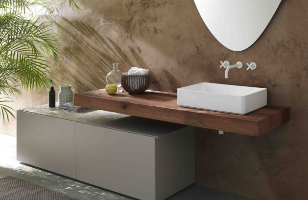 Plan vasque en bois massif
