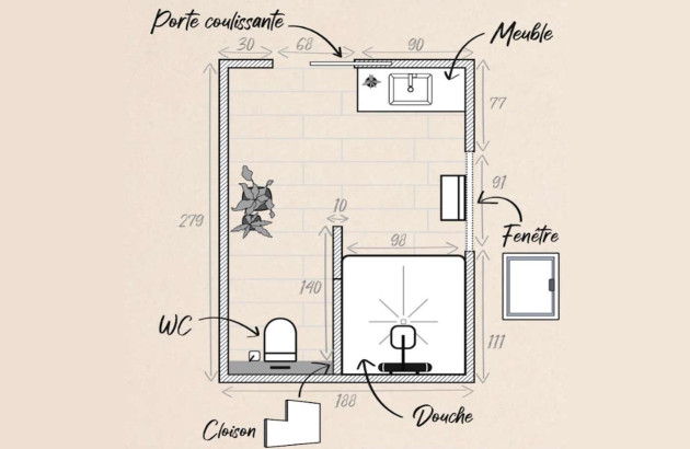 Les plans d'Éric pour sa nouvelle salle de bain