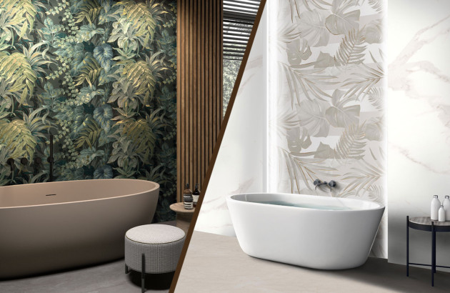 Différents styles de carrelage jungle posé sur le mur