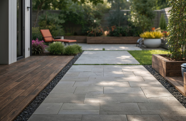 Terrasse en bois-carrelage