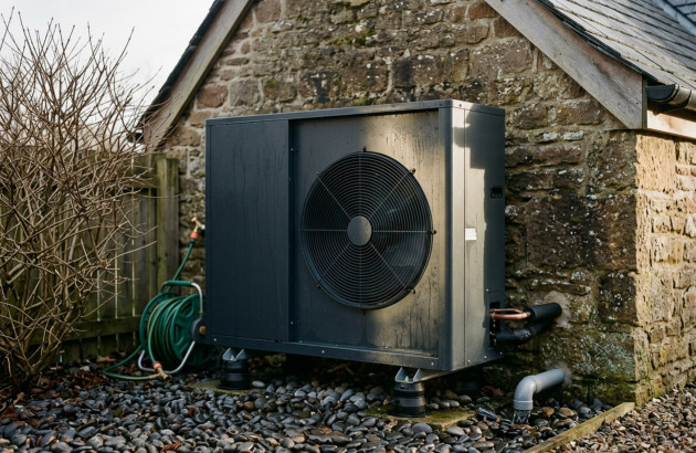 Ancienne cuve à fioul dans un local technique, prête à être vidangée et retirée.