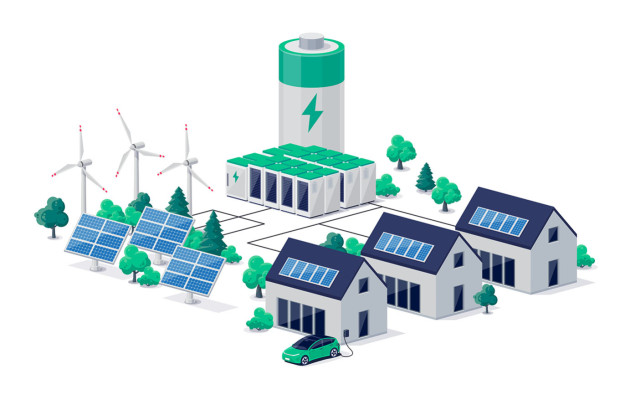 Visuel imagé de production d'énergie photovoltaïque
