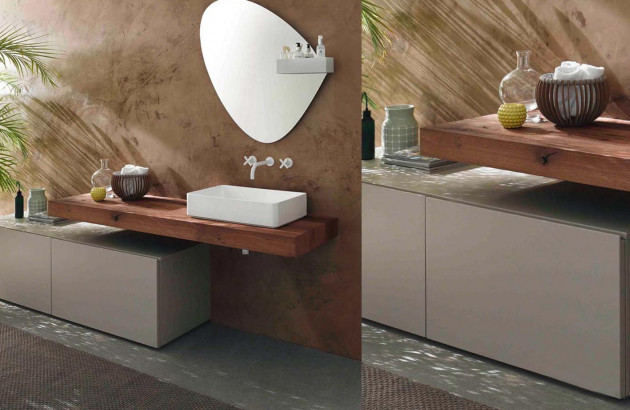 meuble de salle de bains en bois exotique CONSOLES de Stocco