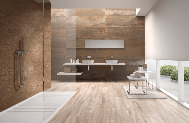 Ambiance de salle de bains avec carrelage IONIC par IBERO