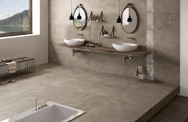 Ambiance de salle de bains avec carrelage 99 VOLTE par VIVA CERAMICA