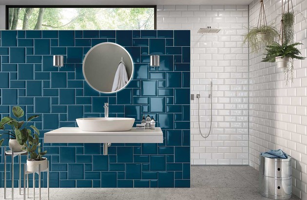 Carrelage Metro Flair bleu et blanc de Villeroy & Boch