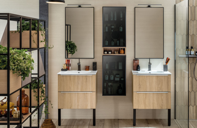 Meubles de salle de bains Delpha avec miroirs rectangulaires