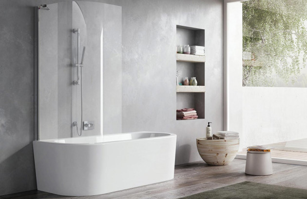 Baignoire avec pare bain Combi Wand2 Jacuzzi