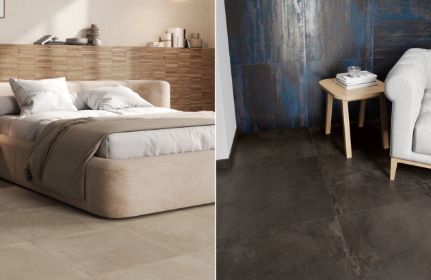 Chambre et salon équipé de carrelage grès cérame