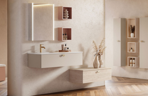 Salle de bains minimaliste avec des accessoiresa
