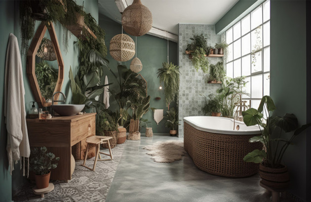 Salle de bains ambiance tropicale
