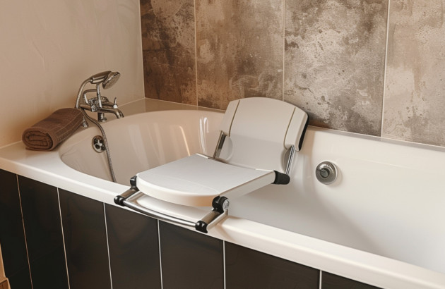 Siège de baignoire installé sur une baignoire