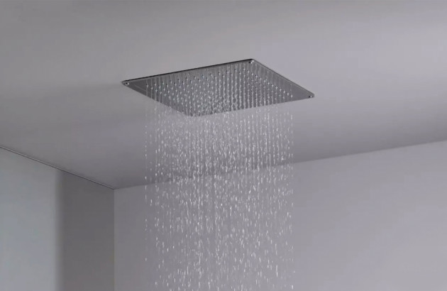 Douche pluie encastrable complète Ced'or 20 cm avec bras de plafond et  douchette à 2