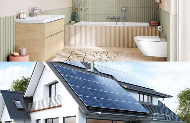 Salle de bains et panneaux photovoltaïques
