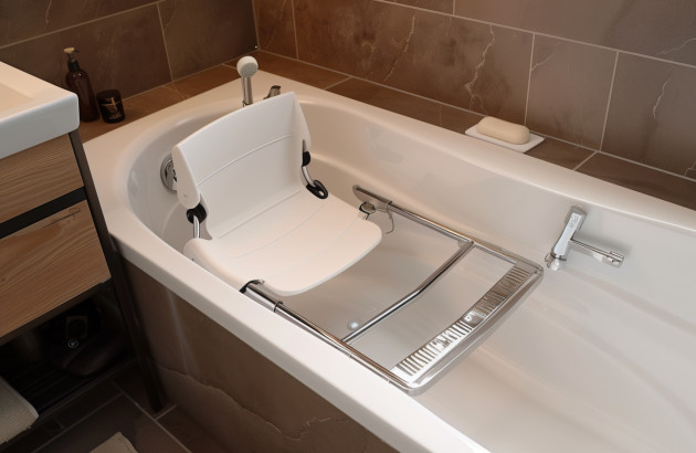 Baignoire équipée d'un siège de baignoire