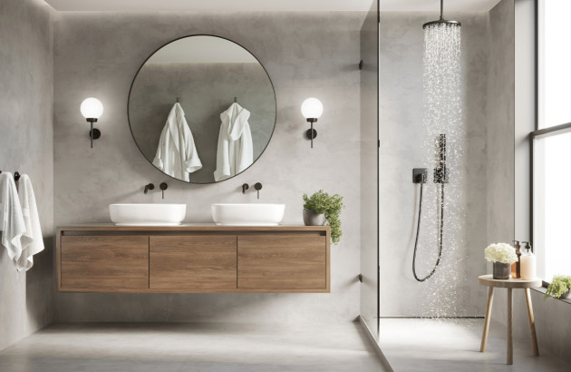 Tendance déco salle de bains minimalisme et meuble en bois