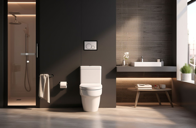 Toilettes noir et bois une association chaleureuse et moderne