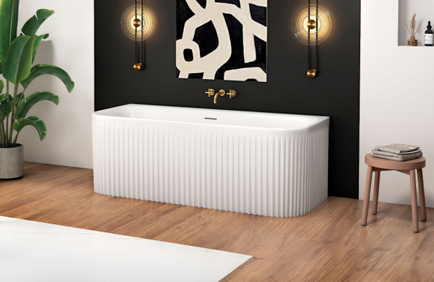 Baignoire semi-îlot blanche