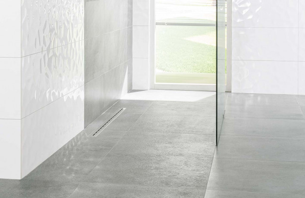 Carrelage de sol pour douche italienne Cemento de Lasselsberger