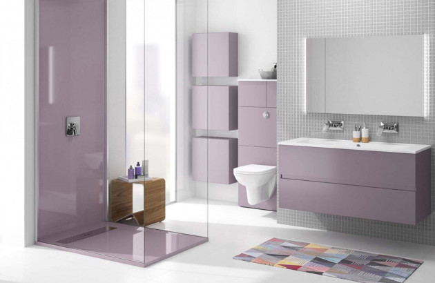 Meuble de salle de bains Ketty en violet pastel