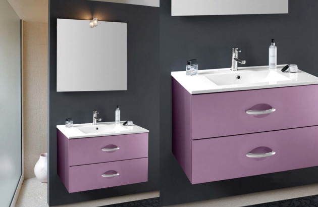 Meuble de salle de bains Bento de Decotec en violet