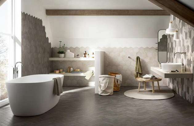 salle de bain avec un look carrelage incomparable