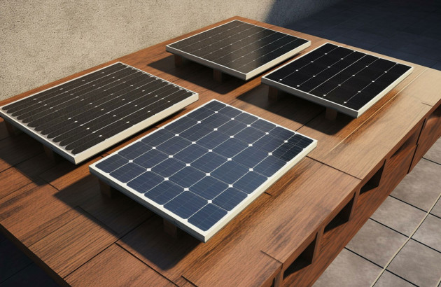 4 capteurs solaires posés sur une table