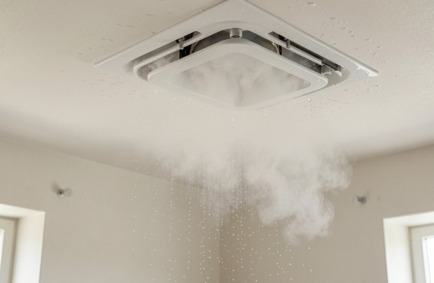 Ventilateur de plafond évacuant l’humidité d’une pièce