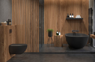 20 idées déco toilettes WC noir bois