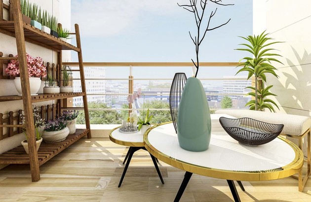Utilisez le carrelage imitation bois pour revêtir votre balcon