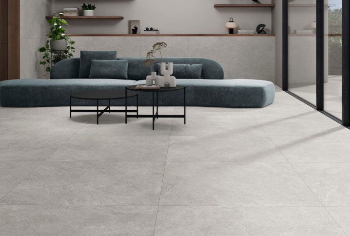 Carrelage béton xxl au sol moderne
