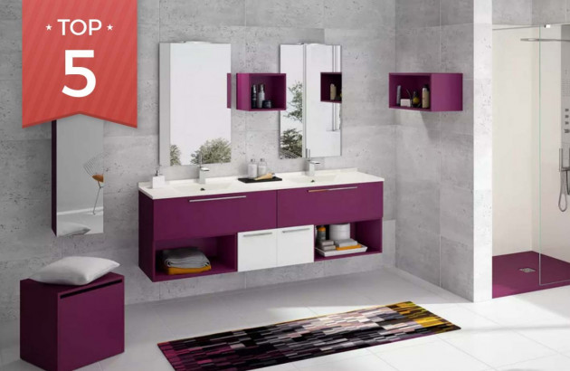 Meuble de salle de bains My Akido violet par Ambiance Bain