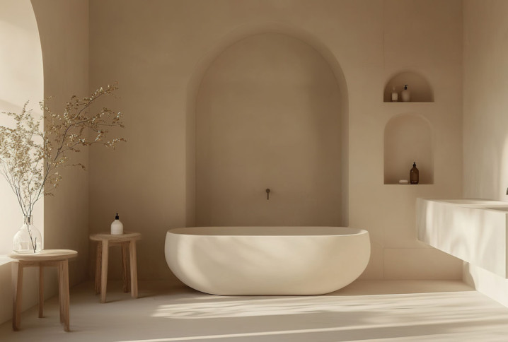 Salle de bains à la décoration zen