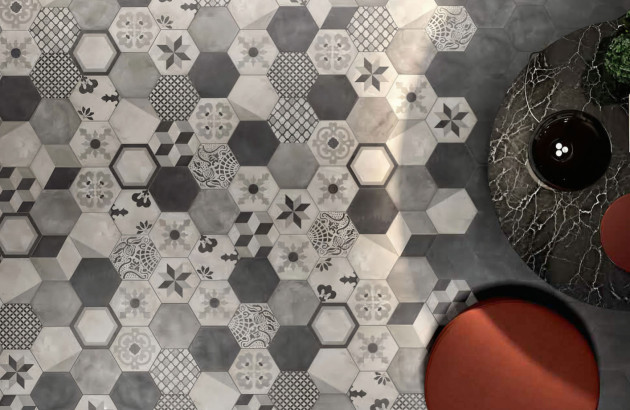carrelage baroque gris en tomette