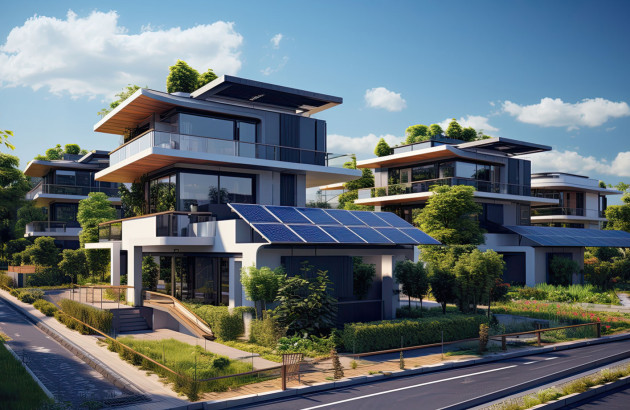 Appartements modernes équipés de panneaux solaires