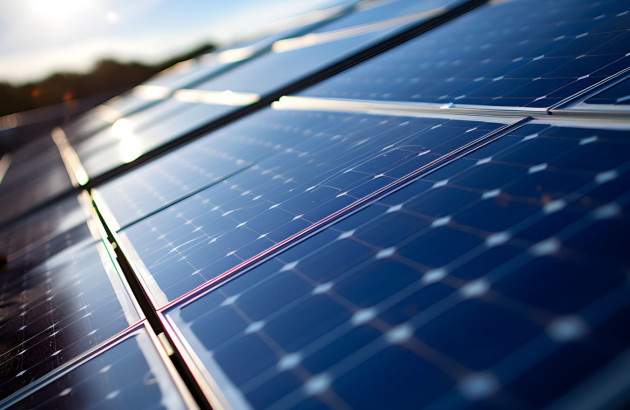 Panneau solaire à haut rendement sur le toit d'une maison