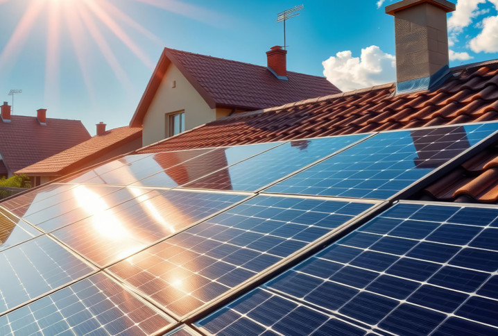 Installation de panneaux solaires photovoltaïques sur le toit d’une maison individuelle