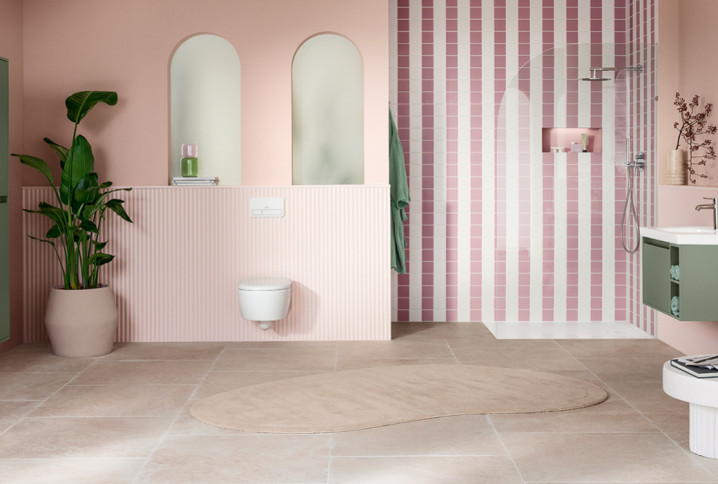 Salle de bains rose et vert sauge : une tendance douce et audacieuse