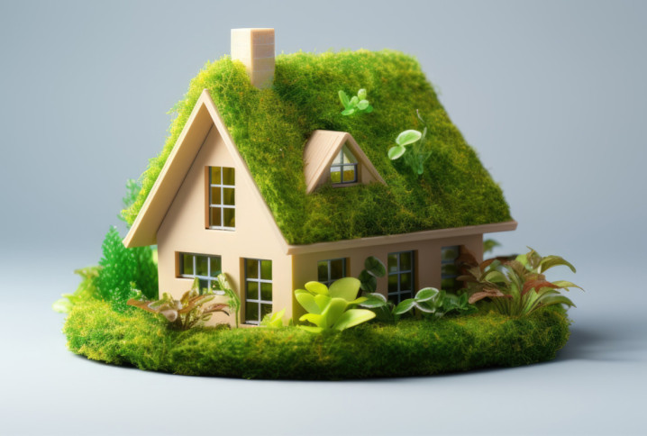 Maison miniature recouverte de verdure