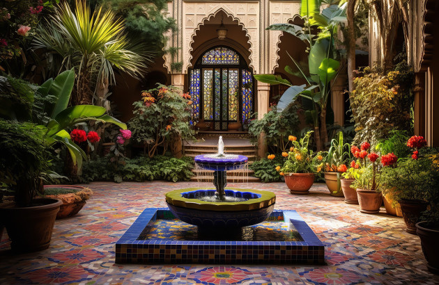 Riad marocain décoré de zellige