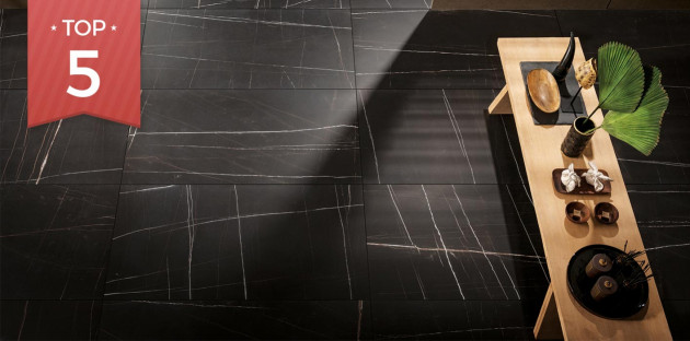 Carrelage effet marbre noir Trex3 de Lafaenza