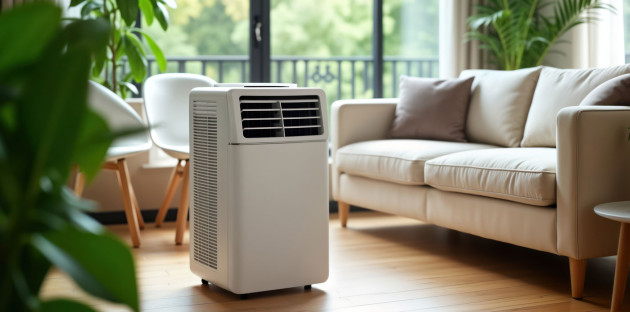 climatiseur monobloc installé dans une pièce à vivre