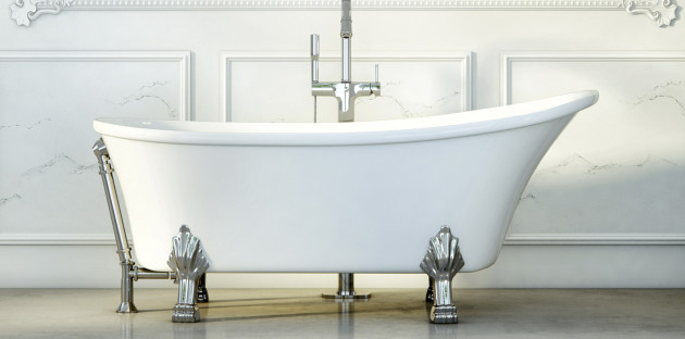 Baignoire ilot pieds en métal