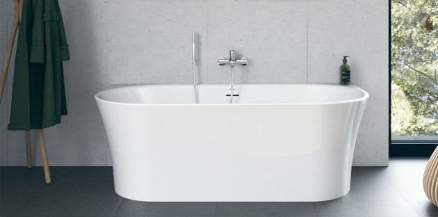 Baignoire îlot design en résine blanche